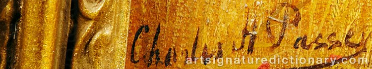 Authentic signature by Charles Henry PASSEY on  artwork