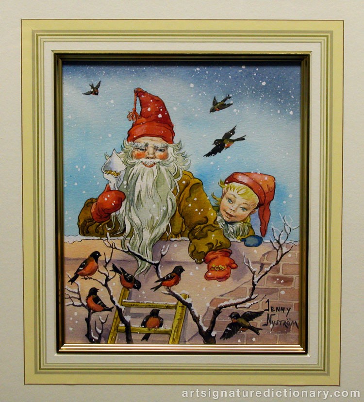 Close-up details showing Jenny NYSTRÖM signature forgery characteristics