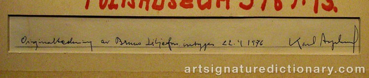 Close-up details showing Bruno LILJEFORS signature forgery characteristics