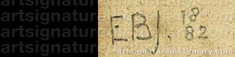 Authentic signature by Sir Edward Coley BURNE-JONES on  artwork