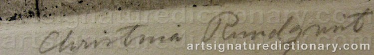 Authentic signature by Christina RUNDQVIST on  artwork