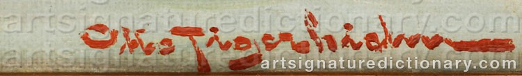 Authentic signature by Otto TIGERHIELM on Painting/Watercolour artwork