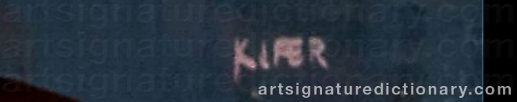 Authentic signature by Anders KJÆR on  artwork