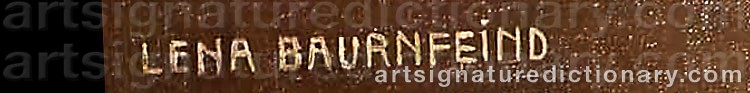 Authentic signature by Lena BAURNFEIND on  artwork