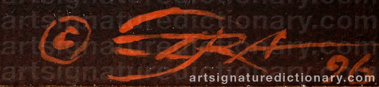 Authentic signature by Ezra TUCKER on Painting/Watercolour artwork