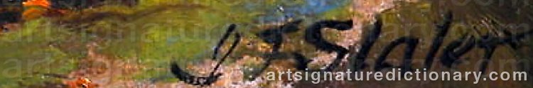 Authentic signature by John Falconar SLATER on Painting/Watercolour artwork