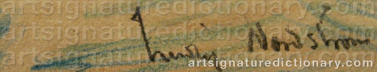 Authentic signature by Ludvig ‘Lubbe’ NORDSTRÖM on artwork
