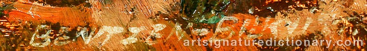 Authentic signature by Fritz Johannes BENTZEN-BILKVIST on  artwork
