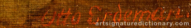 Authentic signature by Otto Wilhelm Eduard ERDMANN on Painting/Watercolour artwork