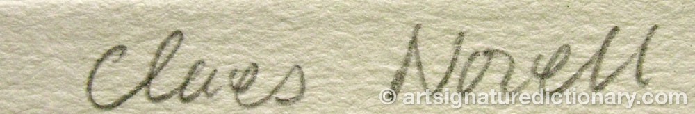 Authentic signature by Claes NORELL on  artwork