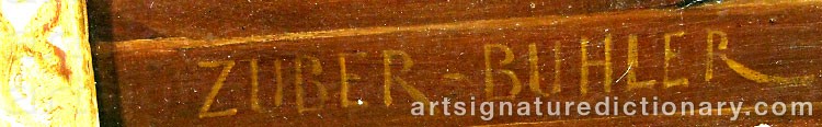 Authentic signature by Fritz ZUBER-BÜHLER on artwork