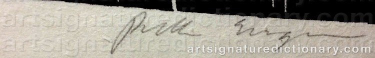 Authentic signature by Pelle ENGMAN on artwork