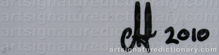 Authentic signature by Annika ASCHBERG on artwork