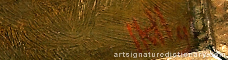 Authentic signature by Henry MAIDMENT on  artwork