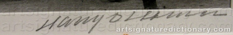 Authentic signature by Harry DITTMER on Drawing/Graphic/Print artwork