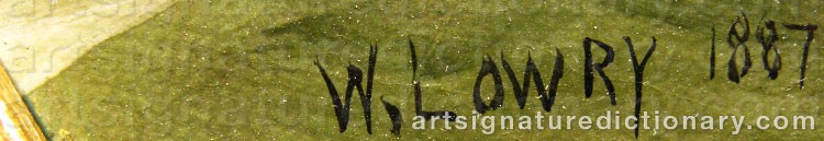 Authentic signature by William J. LOWRY on  artwork