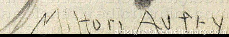 Authentic signature by Milton Clark AVERY on Drawing/Graphic/Print artwork
