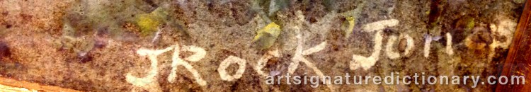 Authentic signature by John ROCK JONES on  artwork