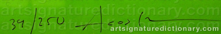 Authentic signature by Johnny ACOSTA on  artwork