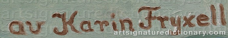 Authentic signature by Karin FRYXELL on Painting/Watercolour artwork