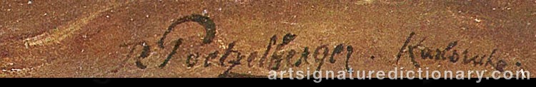 Authentic signature by Robert POETZELBERGER on  artwork