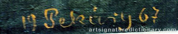 Authentic signature by Istvan PEKARY on artwork