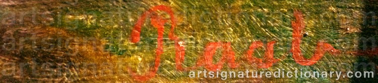 Authentic signature by Otto Gustaf RAAB on artwork