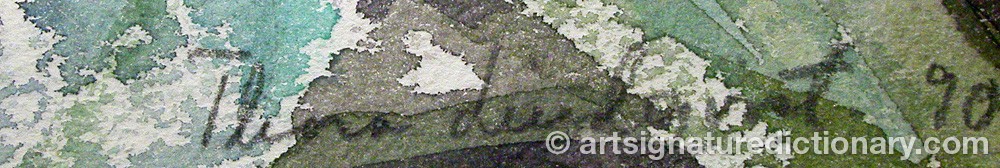 Authentic signature by Thora LINDQVIST on artwork