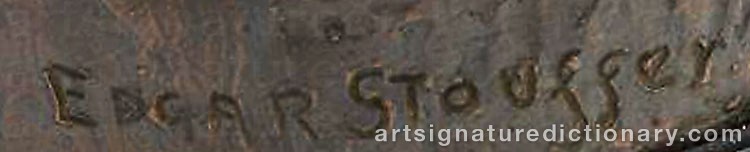 Authentic signature by J. Edgar STOUFFER on  artwork