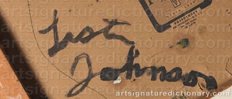 Authentic signature by Lester F. JOHNSON on Painting/Watercolour artwork