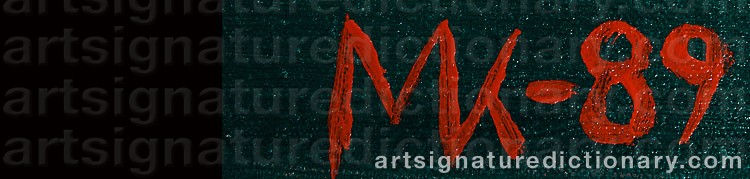 Authentic signature by Martti KUKKONEN on  artwork