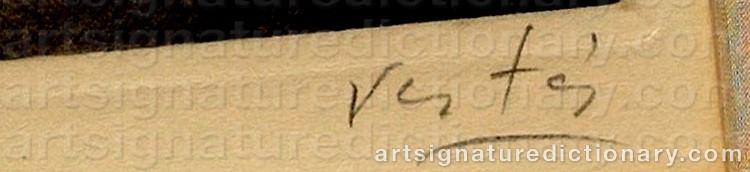 Authentic signature by Marcel VERTES on Drawing/Graphic/Print artwork
