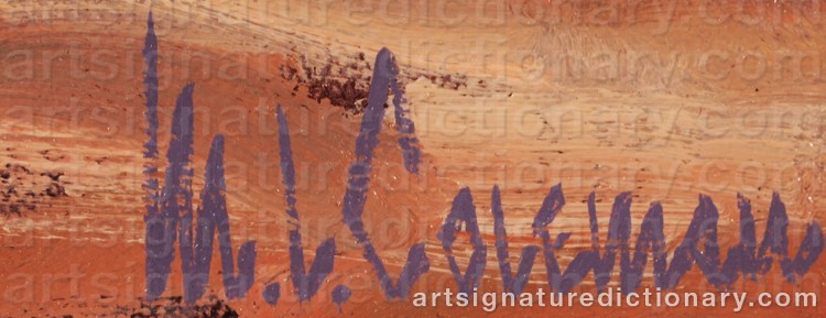 Authentic signature by Michael L. COLEMAN on Painting/Watercolour artwork