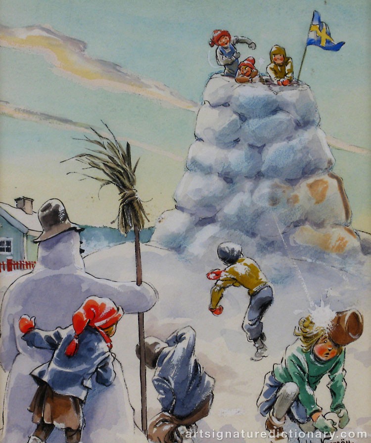 Close-up details showing Jenny NYSTRÖM signature forgery characteristics