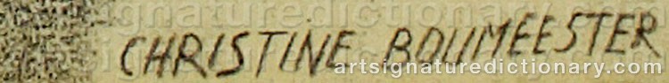 Authentic signature by Christine BOUMEESTER on artwork