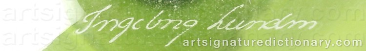 Authentic signature by Ingeborg LUNDIN on Ceramic/Glass artwork