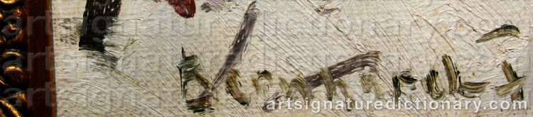 Authentic signature by Aage BERNHARD-FREDERIKSEN on artwork