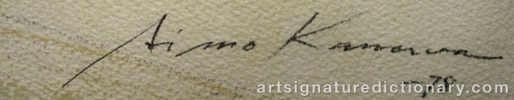 Close-up details showing Aimo KANERVA signature forgery characteristics