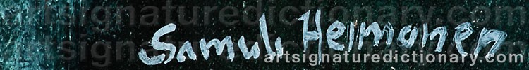 Authentic signature by Samuli HEIMONEN on artwork