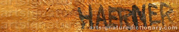 Authentic signature by HAERNER on artwork