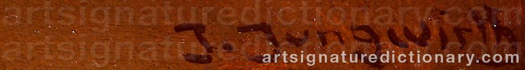 Authentic signature by Josef JUNGWIRTH on  artwork