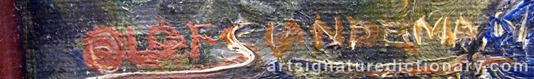 Authentic signature by Olof SUNDEMAN on  artwork