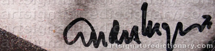 Authentic signature by Anders ENGMAN on  artwork