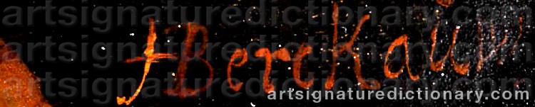 Authentic signature by Heinrich BERICHAU on  artwork