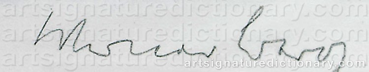 Authentic signature by Werner BERG on  artwork