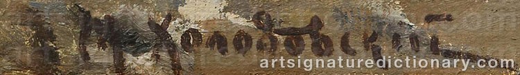 Authentic signature by Mikhail Ivanovich KHOLODOVSKY on  artwork