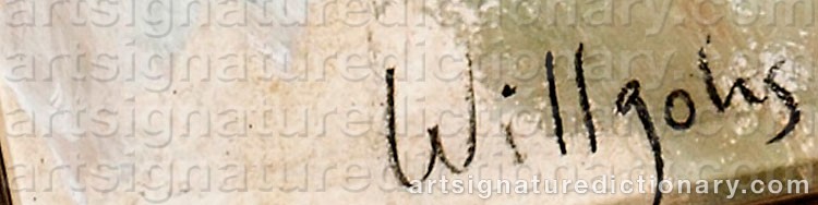 Authentic signature by Jan Erik WILLGOHS on  artwork