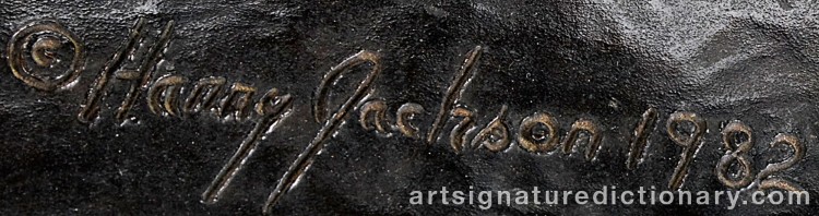 Authentic signature by Harry JACKSON on Sculpture artwork