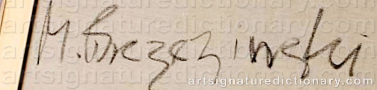 Authentic signature by M. BRZEZINSKI on  artwork