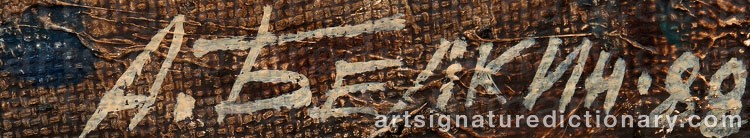 Authentic signature by Anatoli BELKIN on  artwork
